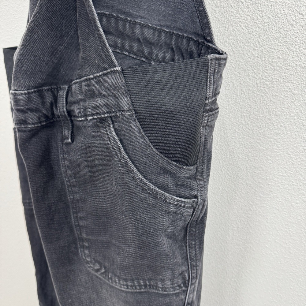 Old Navy Maternity Overalls‎ Womens 8 Black Straight Leg Bib Stretch Panel Denim - Picture 4 of 12